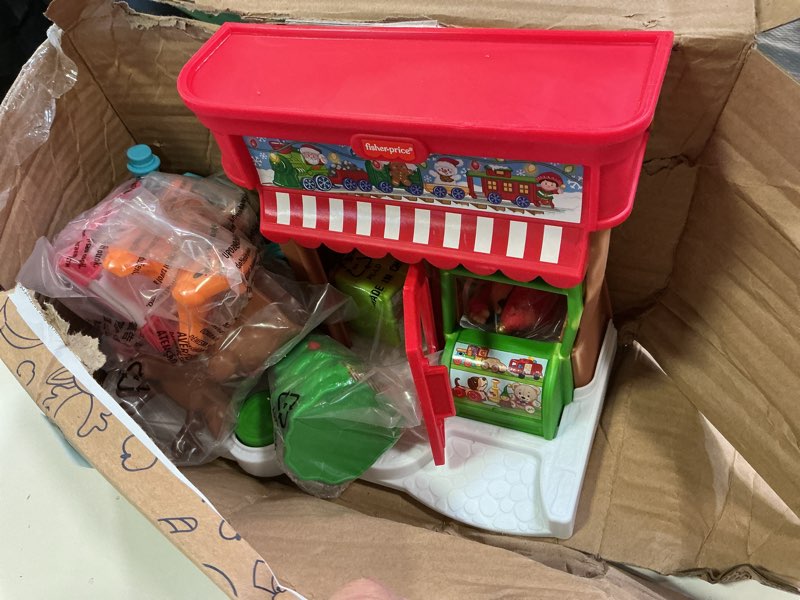 Condition photo showing Good Condition for Fisher-Price Little People Toddler Toys Christmas Wonderland Toy Set with Santa Elf & Reindeer Figures for Ages 1+ Years