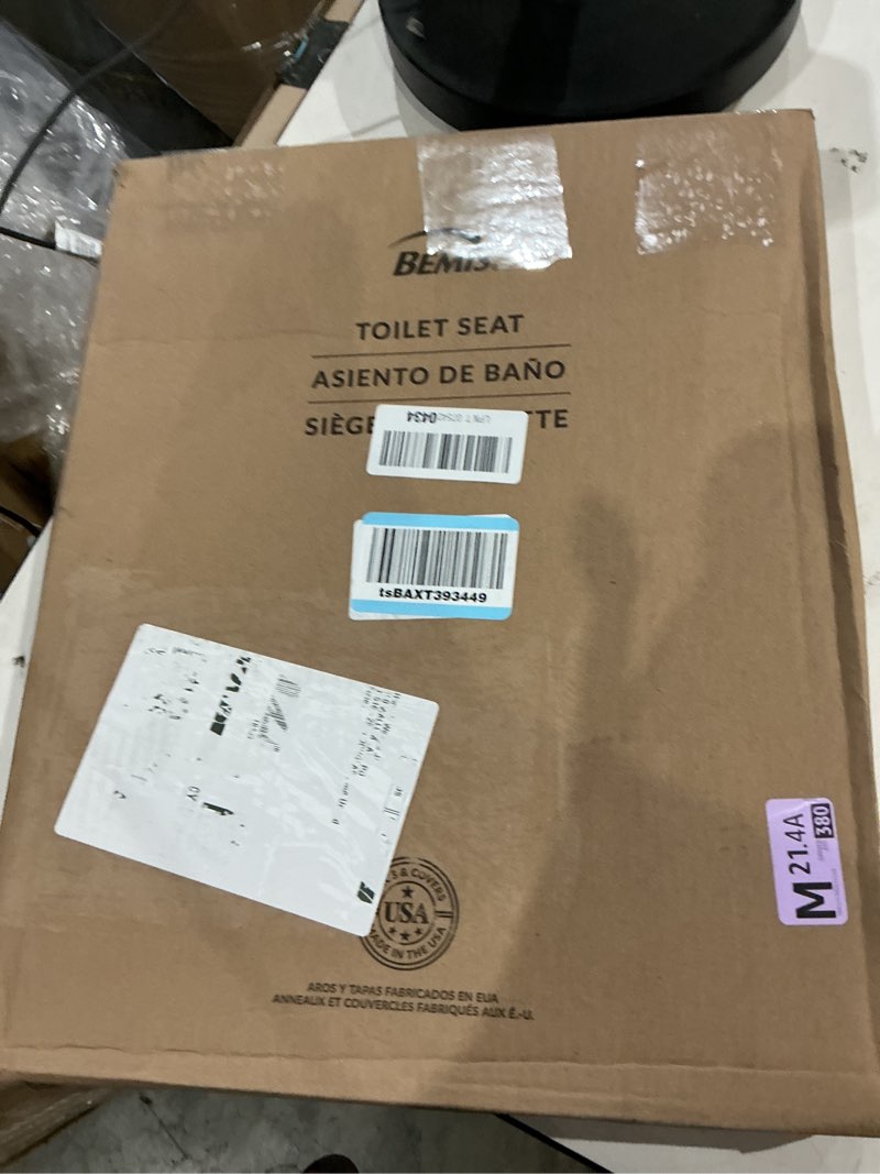Condition photo showing As Is for american standard 5503b00b.020 transitional slow-close round front toilet seat, white modern