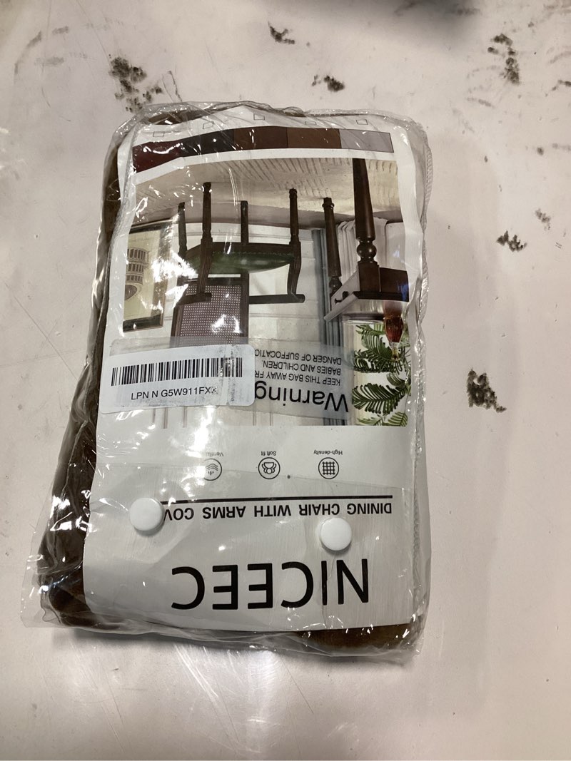 NICEEC Brown Spandex Arm Chair Covers for Dining Chairs Super Soft Chair Covers Armchair Easy Fit Ch