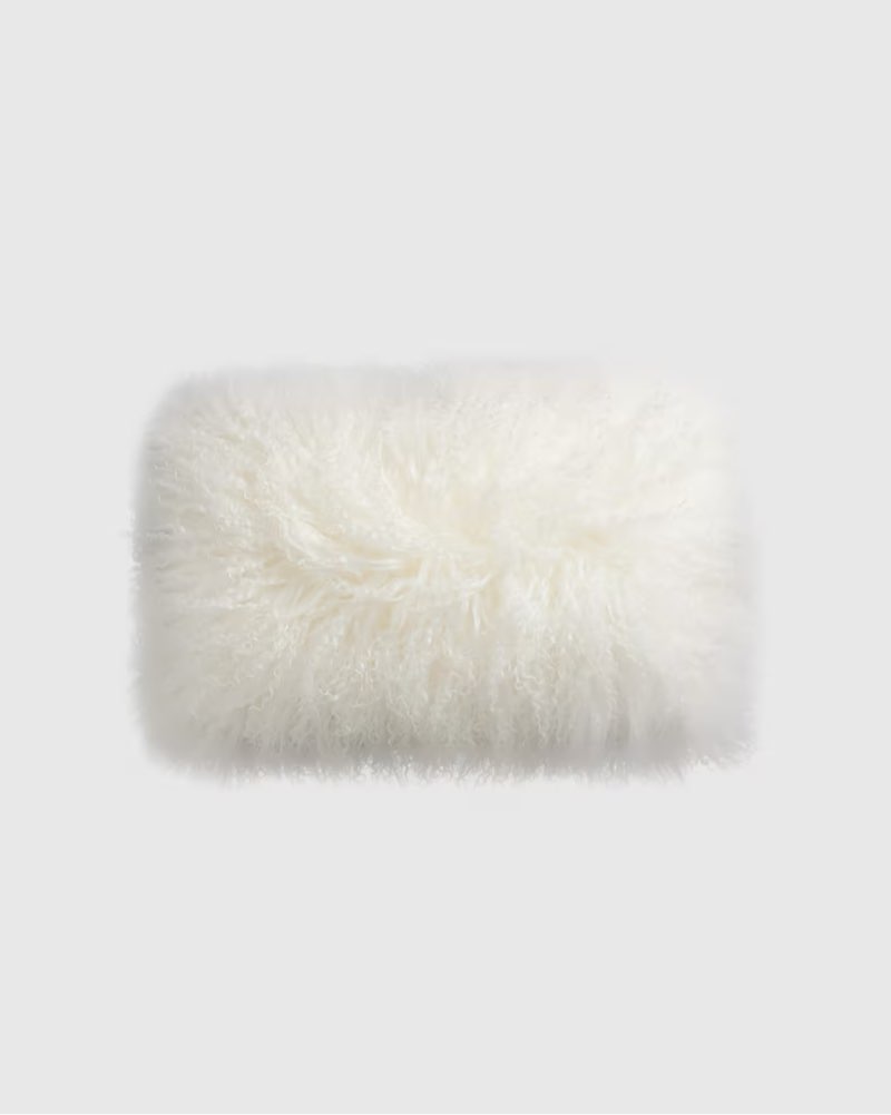 luxe mongolian lamb lumbar pillow cover  20*20