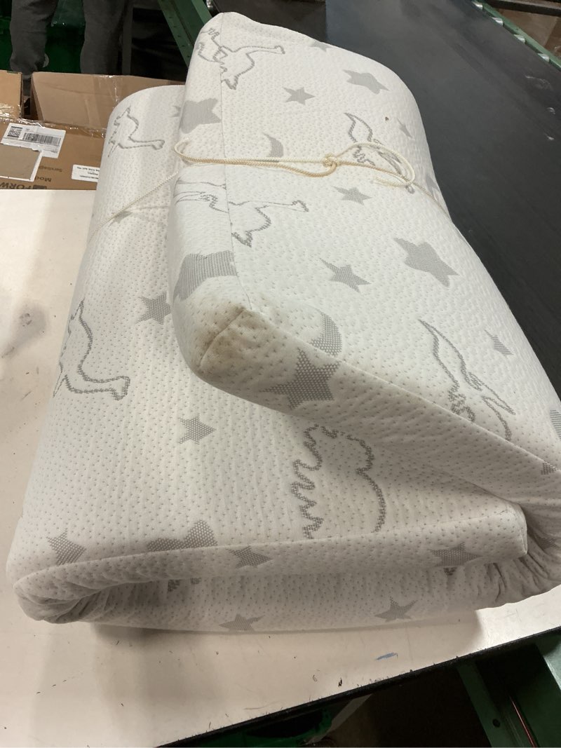 Condition photo showing As Is for kidilove comfort 5\" baby crib and toddler bed mattress with cotton cover in white