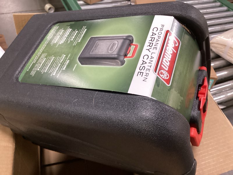 Condition photo showing New/Like New for coleman lantern protective carry case, lightweight carry case with handle lanterns, keeps lantern safe & provides extra storage space for mantles & other items fuel,lamp