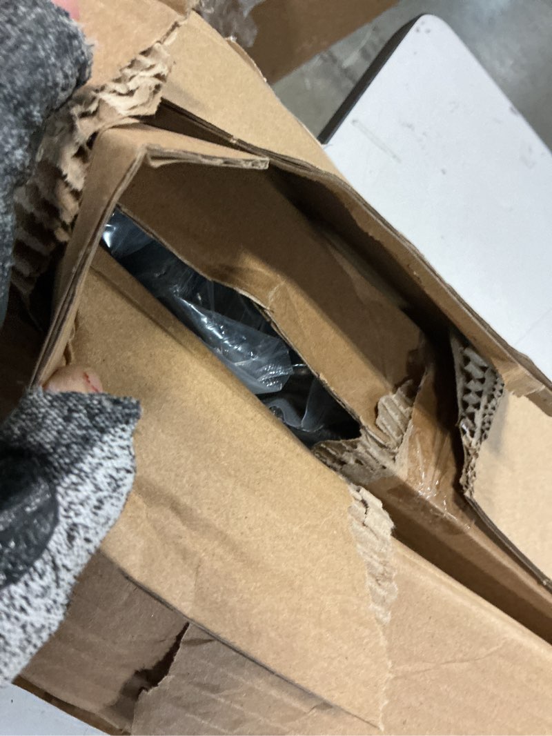 Condition photo showing As Is for S&Z TOPHAND 36 in. x 84 in. Unfinished British Brace Knotty Barn Door with 6.6FT Sliding Door Hardware Kit/Solid Wood/Sliding Door/Double Surfaces/A Simple Assembly is Required 36x84in + J Shape