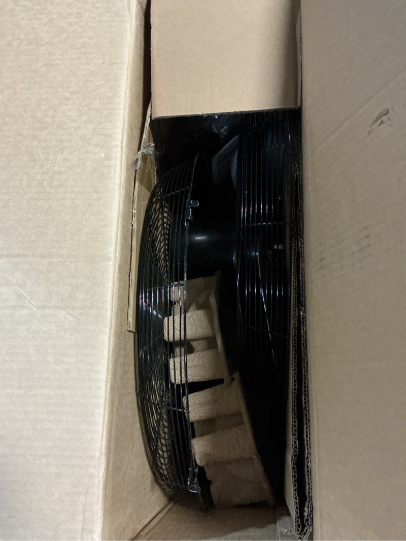 Condition photo showing Good Condition for uthfy 20 inch high velocity wall mount fan, 7200cfm outdoor industrial fan with wired reomte, 6 ft cord, 3 speeds, heavy duty oscillating fan for indoor, garage, patio, workshop use
