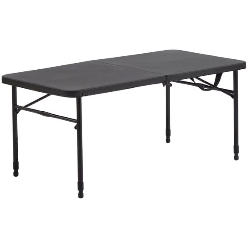 mainstays 40" adjustable height centerfold folding table, black
