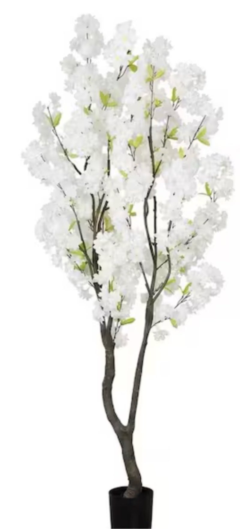 artificial white cherry blossom tree in pot