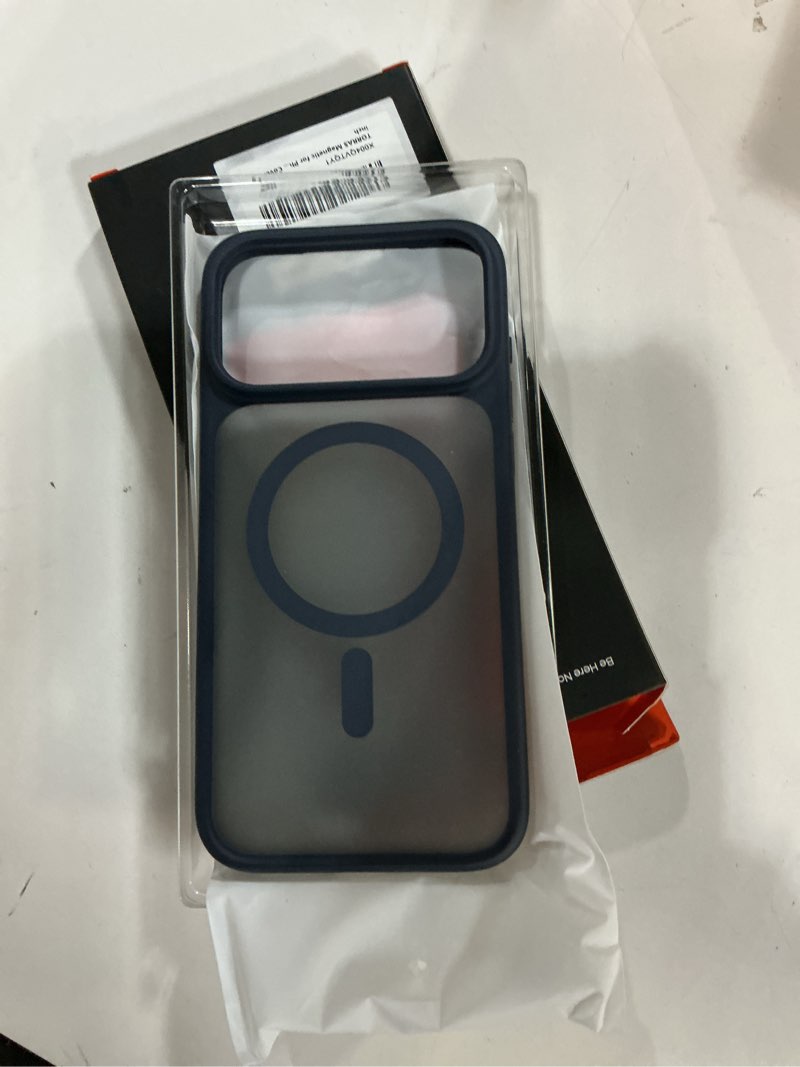 Condition photo showing Good Condition for TORRAS Stronger Magnetic & Shockproof for iPhone 17 Pro Max Case, Fit for MagSafe, Military Grade Drop Protection, Camera Control, DIY Button, Slim for iPhone 17 Pro Max Case Translucent Deep Blue Deep Blue for iPhone 17 Pro Max