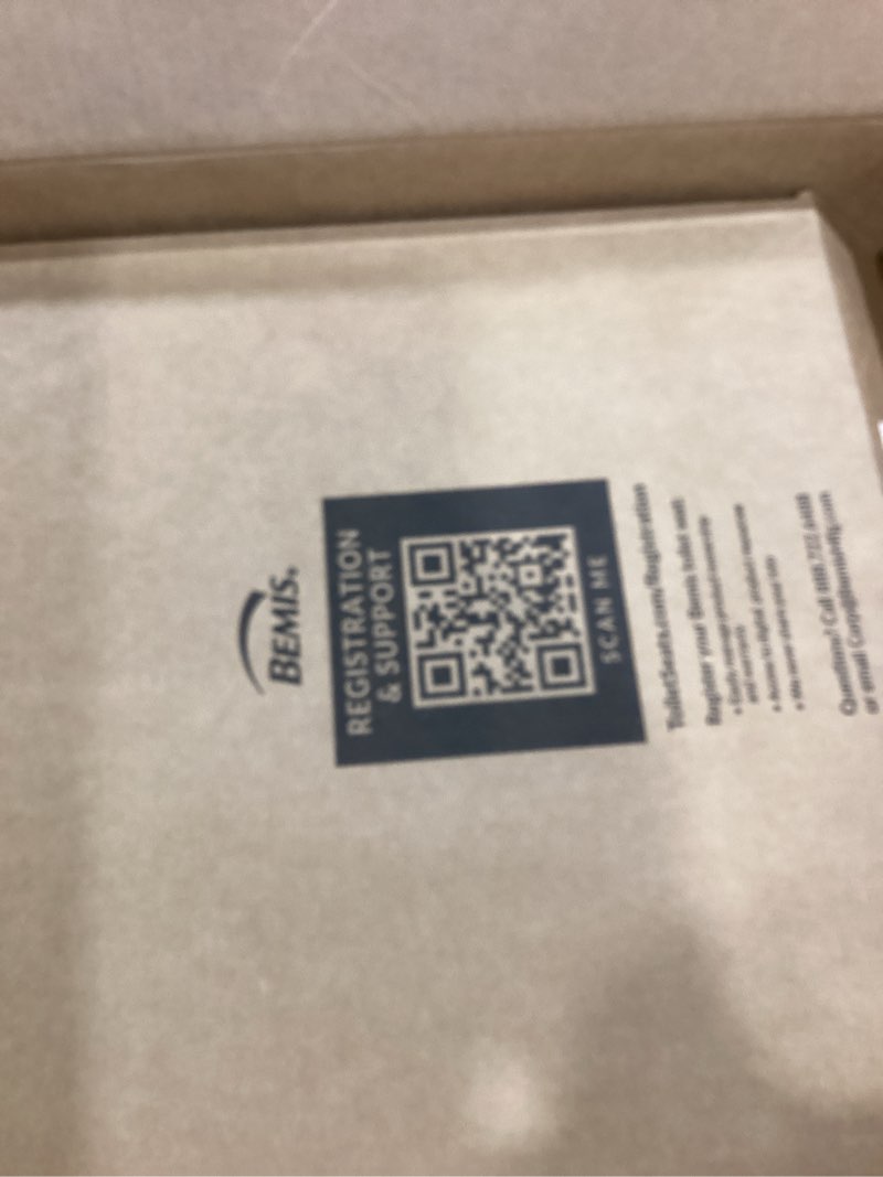 Condition photo showing New/Like New for Mayfair Cassel Slow Close Toilet Seat, Easy Clean, Non Slip Premium Wood Seat, Easy Install, Made in USA, Round, White Round 1 - Toilet Seat