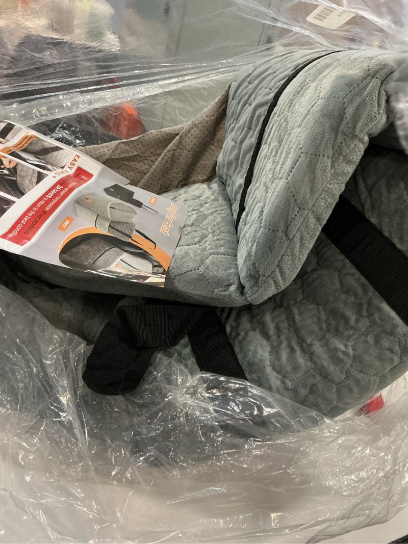 Condition photo showing As Is for Dog Car Seat for Small/Medium Dogs, Memory Foam Dog Booster Seat, Travel Safety Per Car Seat with Washable Removable Cover, Storage Pockets for Dogs up to 35 lbs(Gray) Gray Small