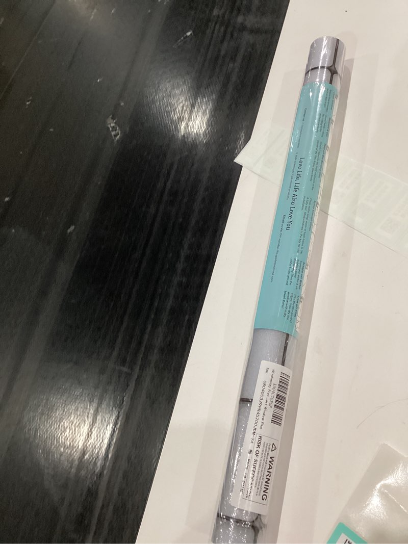 Condition photo showing New/Like New for Windimiley Window Privacy Film Frosted Glass Static Cling Black Lattice Bathroom Decorative Sticker Heat Control Uv Sun Blocking Opaque Vinyl Non-Adhesive Removable Door Covering, 17.5 x 78.7In, Pure 17.5 Inch x 6.5 Feet Pure