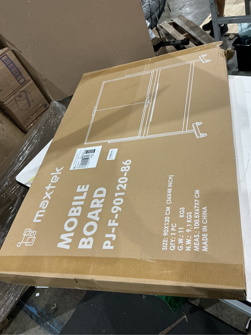 Condition photo showing New/Like New for mobile whiteboard and cork board combo, 48 x 32 double-sided magnetic dry erase board on wheels, height adjustable rolling easel board for classroom, office, home 48x32 in silver&cork