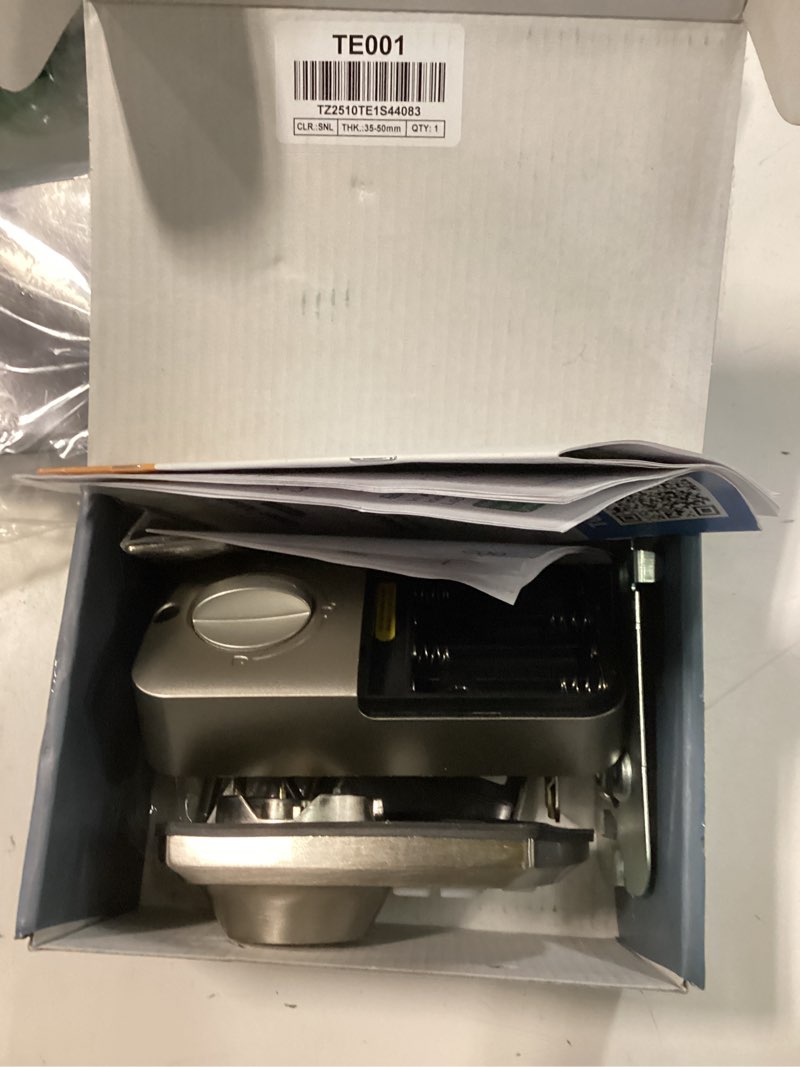 Condition photo showing As Is for TEEHO TE001 Keyless Entry Door Lock with Keypad - Smart Deadbolt Lock for Front Door with 2 Keys - Auto Lock - Easy Installation - Satin Nickel Traditional Satin Nickel