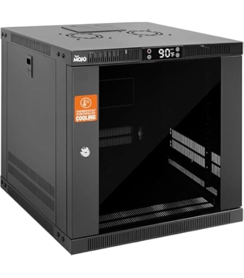 tecmojo 9u 10 inch rack, wall mount network cabinet set,12.3w x 13d x 17.1h- load capacity 110lbs(50