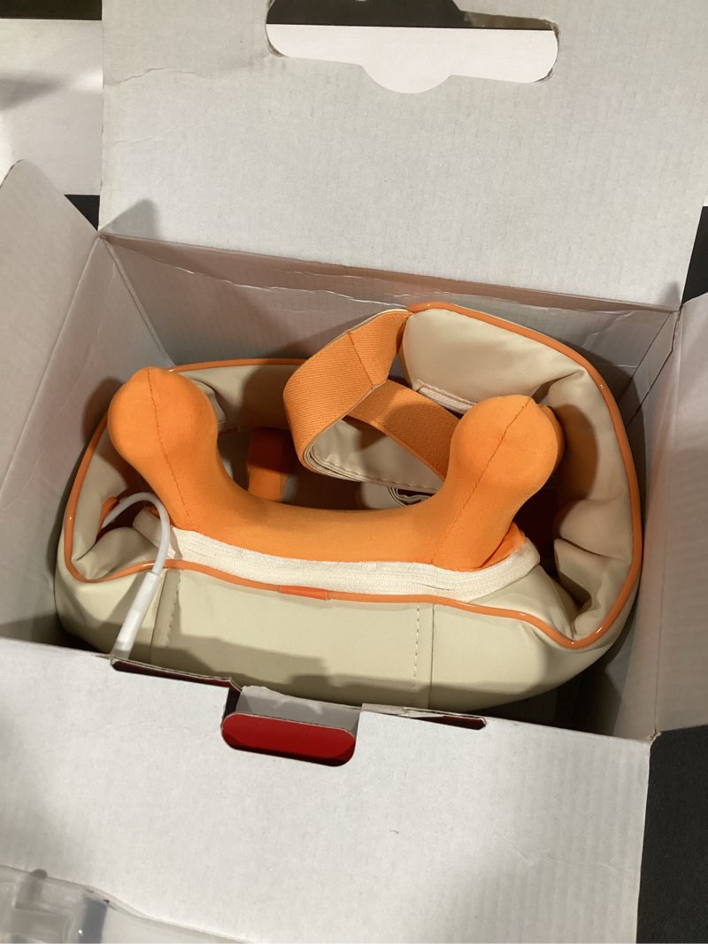 Condition photo showing As Is for Cordless Neck Massager with Heat, Shiatsu Shoulder Massager, 4D Deep Kneading Trapezius Trigger Point Massage for Pain, Orange-001