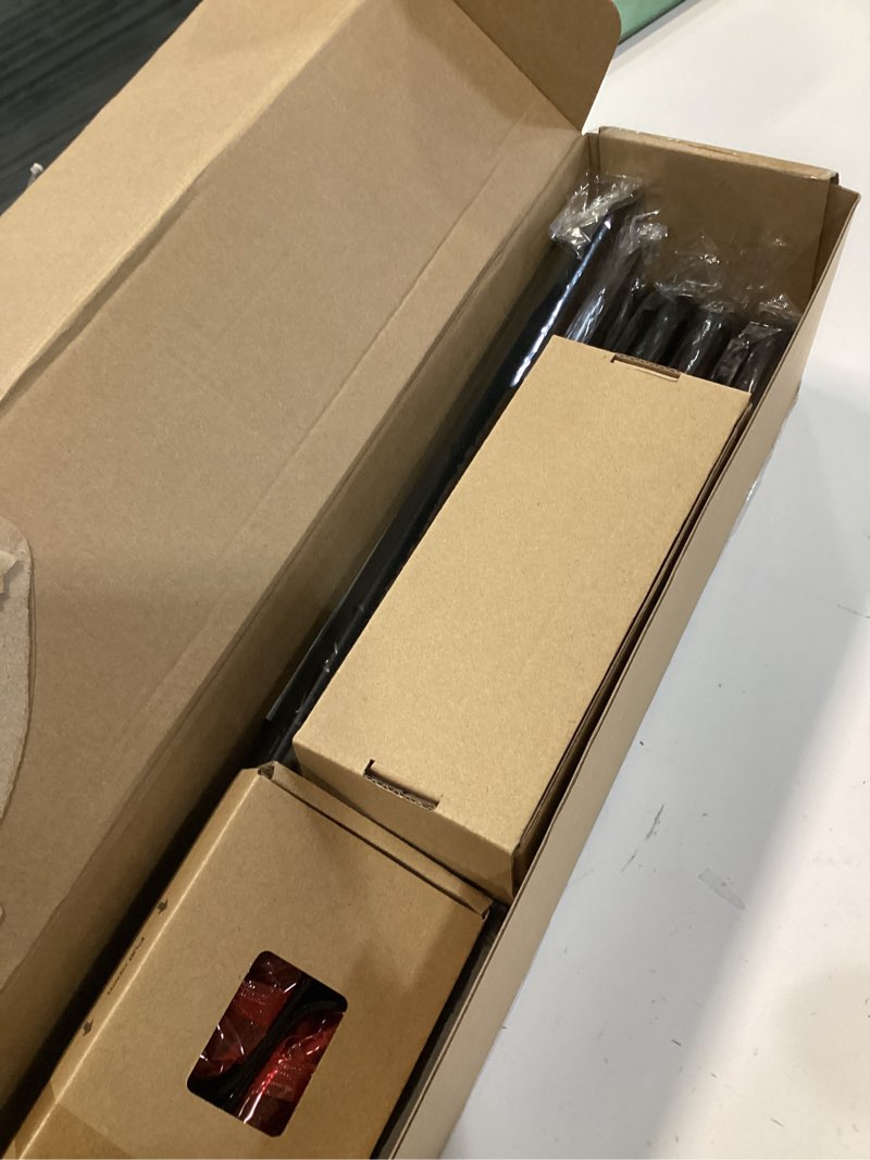 Condition photo showing Good Condition for usfook 7/8 inch curtain rods for windows 66 to 120 inch, telescoping splicing drapery rods, decoration for home with black decorative translucent finials 66-120\" black
