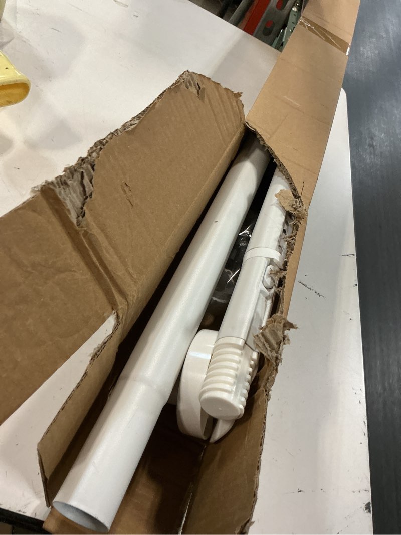 Condition photo showing Good Condition for tension curtain rod 41-146 in heavy duty-white extra long curtain rod no drilling for window, adjustable tension rod diameter 1.26in outdoor curtain rods for patio one-pull lock white 41" to 146"