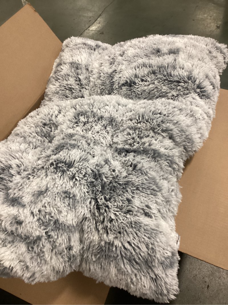 Condition photo showing As Is for BFPETHOME Dog Beds for Large Dogs, Plush Dog Crate Bed Fluffy Cozy Kennel Pad for Sleeping &Ease Anxiety, Washable Pet Mats with Anti-Slip Bottom for Large Dogs, Grey L(35x23 inch) Grey