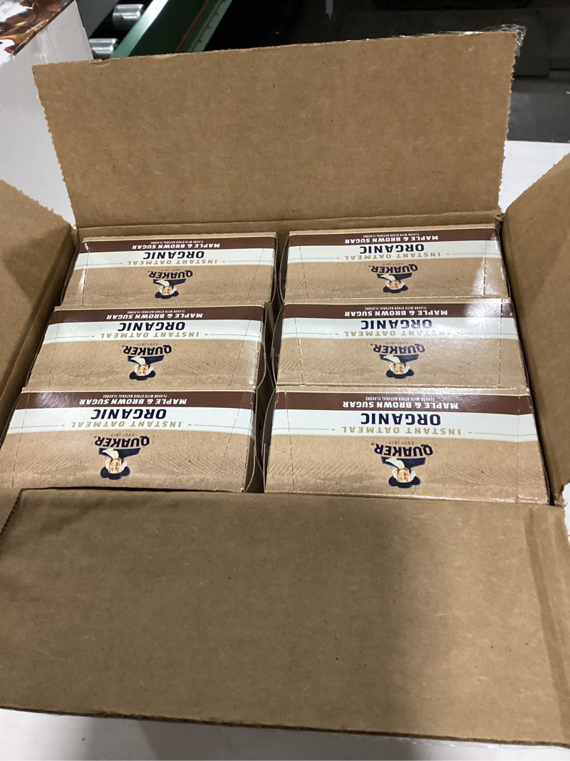 Condition photo showing Good Condition for Quaker Instant Organic Oatmeal Maple & Brown Sugar Breakfast Cereal, 8 Packets Per Box (Pack of 6 Boxes) Maple & Brown Sugar 11.5 Ounce (Pack of 6)