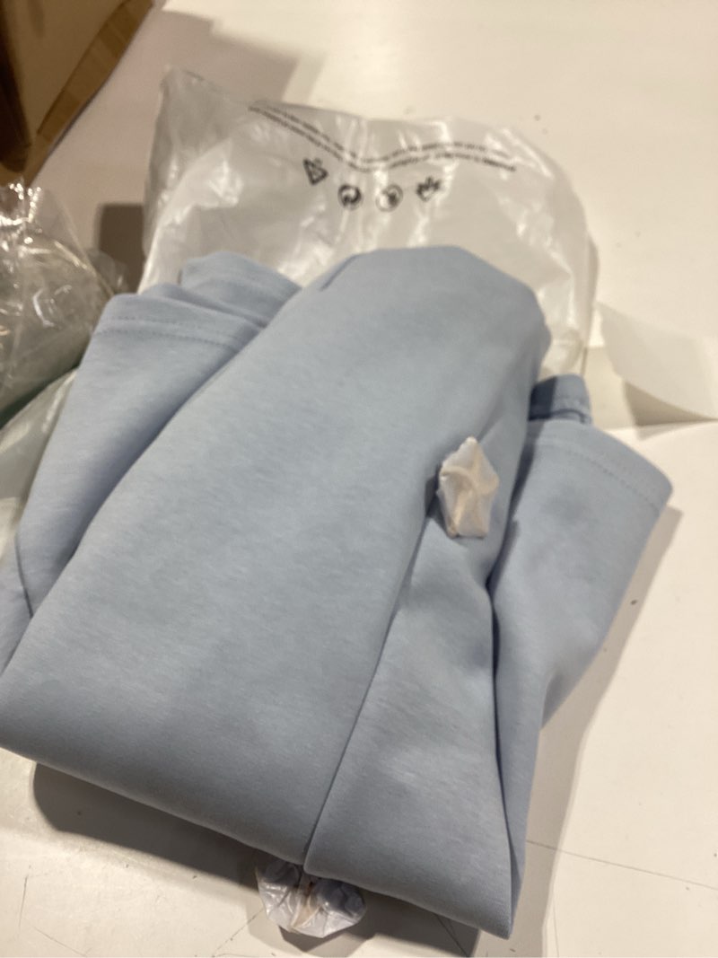Condition photo showing Good Condition for prettygarden summer cocktail dresses for women short 2026 spring halter v neck beach party backless a line mini dress small light blue