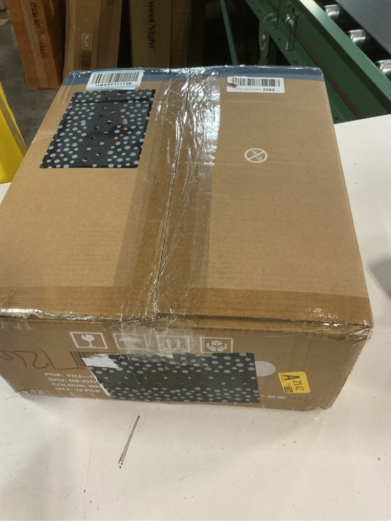 Condition photo showing New/Like New for dumos clear shoe storage boxes, 15-pack plastic stackable shoe containers with lids, display sneaker