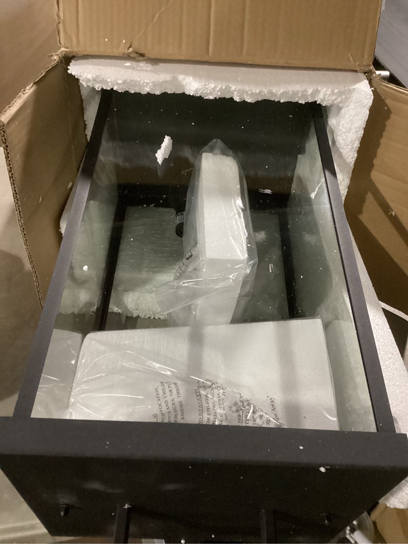 Condition photo showing Good Condition for outdoor post light fixture, 25 inch 4-light large modern exterior post lantern with clear glass, black outside lamp post, outdoor pole lights for yard garden patio pathway 25.1inch