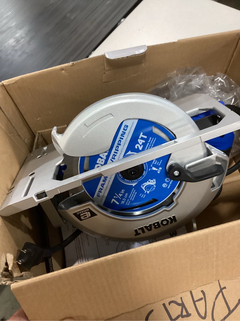 Condition photo showing As Is for kobalt 15-amp 7-1/4-in corded circular saw