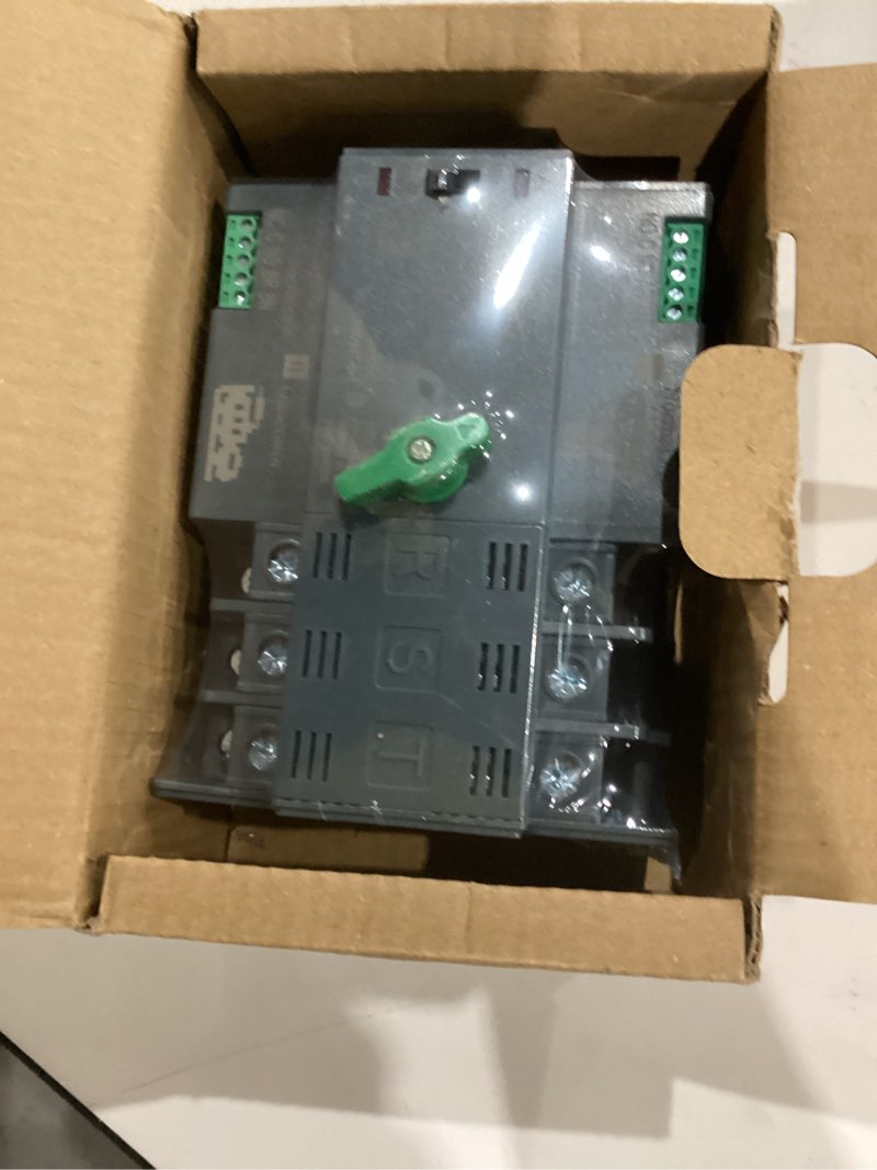 Condition photo showing As Is for mini ats automatic transfer switch 100 amp manual transfer switch power transfer switch 220v dual power electrical selector switches din rail mount?3p? 3p 220v