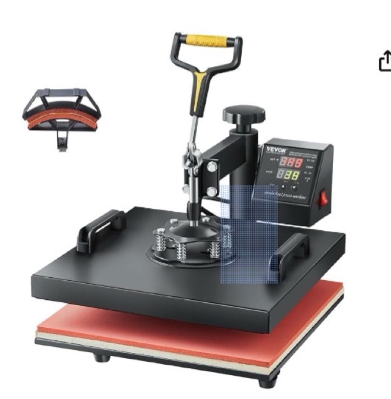 VEVOR 2 in 1 Heat Press Machine for T Shirts and Hats, 15x15 Inch Professional Swing Away Digital Tshirt Press Machine for Sublimation, Vinyl, Heat Transfer Projects