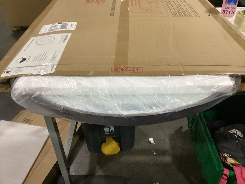 Condition photo showing Good Condition for 36 inch Dark Grey Circle Wall Mirror, Brushed Titanium Metal Framed Round Mirror for Bathroom Vanity, Bedroom Decor, Living Room, Entryway 36"L x 36"W Brushed Titanium