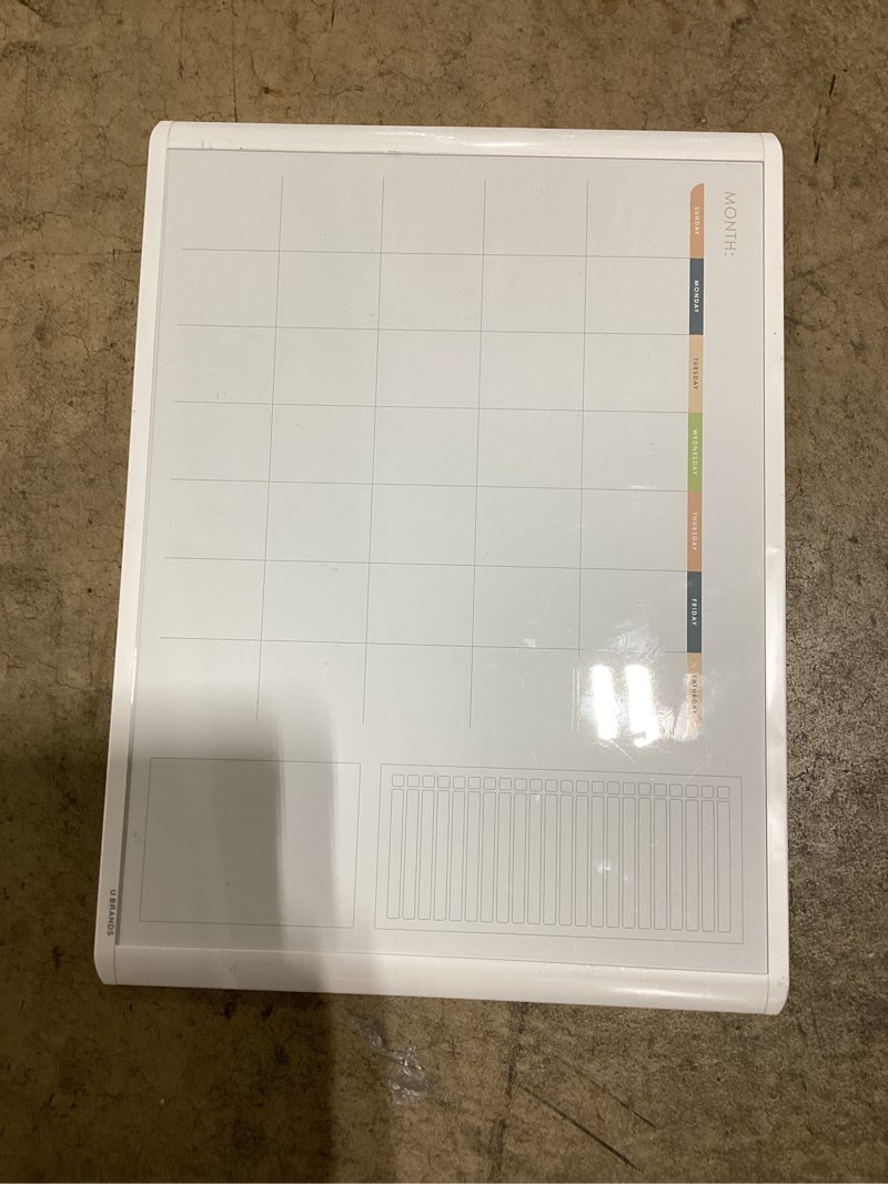Condition photo showing Good Condition for u brands magnetic monthly calendar dry erase board 16 x 20 inch, silver aluminum frame