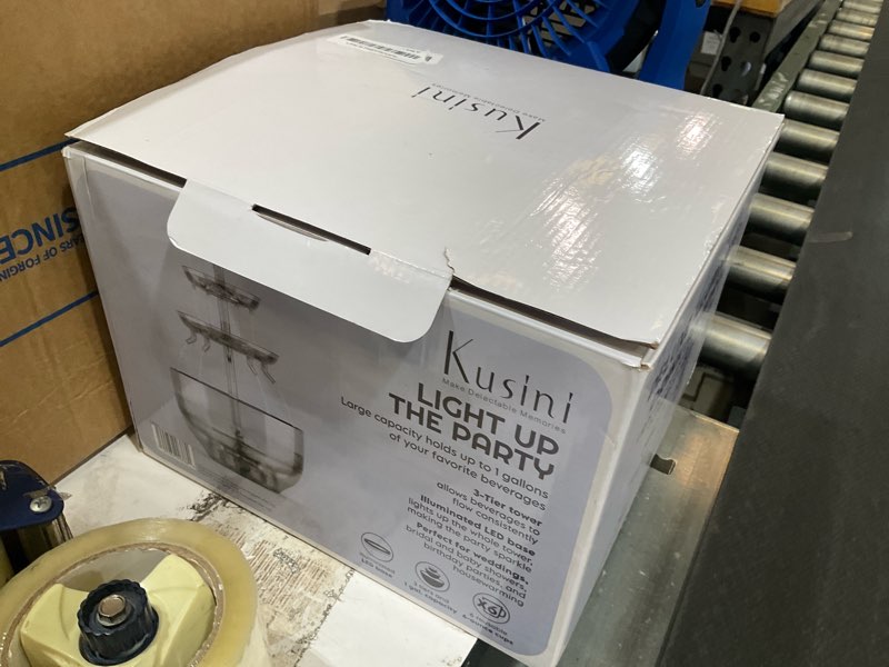 Condition photo showing Good Condition for kusini drink fountain for parties - 1.5 gal, 3 tier punch bowl drink tower, led base, 6 reusable cups - drink dispenser machine for, juice, punch, pani puri fountain for party hosting supplies