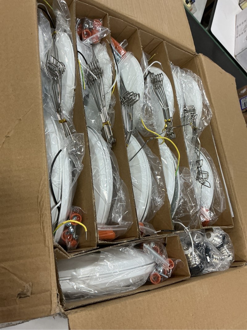 Condition photo showing New/Like New for Amico 48 Pack 5/6 Inch LED Disk Lights, Dimmable Flush Mount Ceiling Disc Lights, 2700K/3000K/4000K/5000K/6000K Selectable, 12W Eqv 110W, 1050LM, Low Profile Surface Mount Ceiling Light, ETL&FCC 48pack-6inch