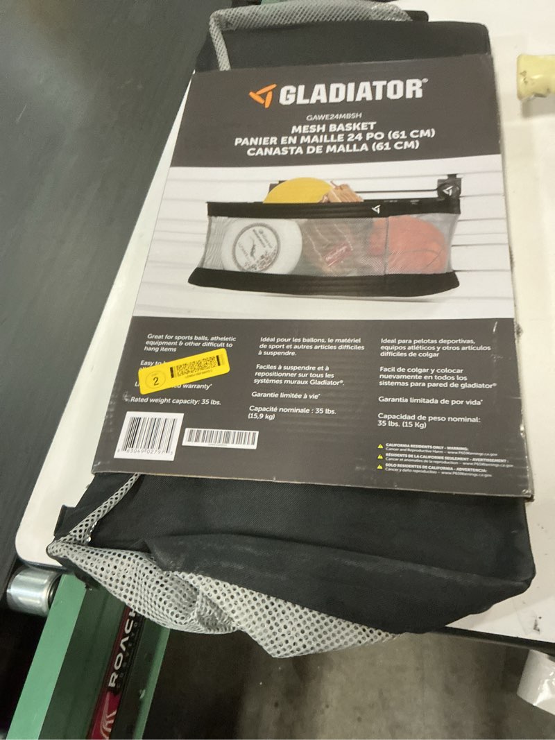 Condition photo showing Good Condition for Gladiator Garage Storage Mesh Basket Welded Steel Construction Frame 24 in. LGladiator