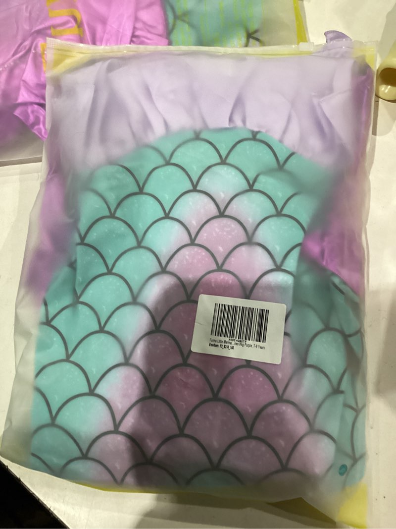 Condition photo showing New/Like New for Funna Little Mermaid Costume for Girls Princess Dress Up with Accessories Wig Purple 7-8 Years