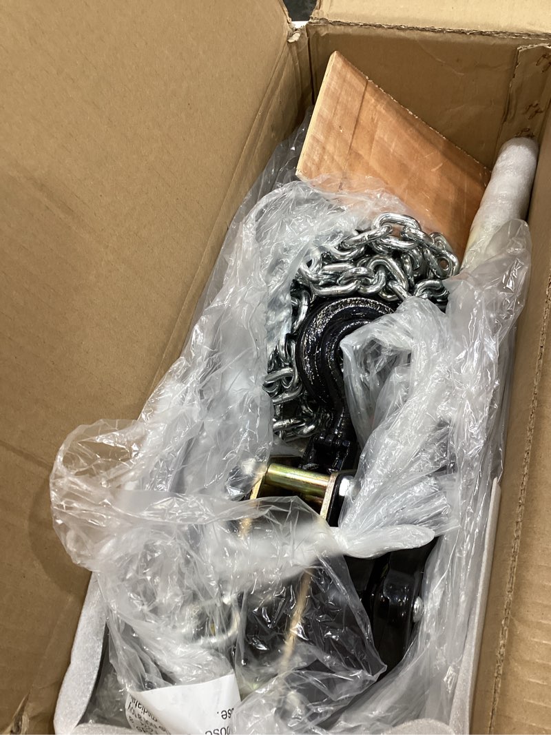 Condition photo showing Good Condition for manual lever chain hoist 1.5 ton 3300 lbs capacity 10 ft come along, g80 carbon steel with double-pawl brake,360° rotation hook, for garage factory dock (lever chain hoist 1.5t/3m)