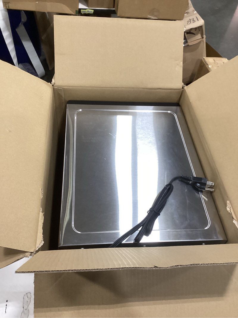 Condition photo showing As Is for cosori food dehydrator, bigger than 7 trays with large 6.5" drying space, 600w power saves more time than 480w, 165°f dehydrated dryer for jerky, herbs, meat, fruit, and yogurt, silver,stainless steel silver 6 trays dehydrator