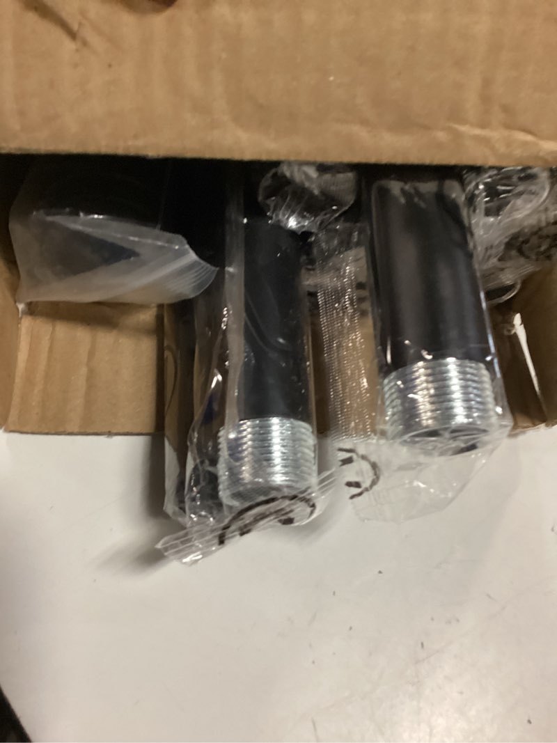 Condition photo showing New/Like New for 120 to 170 inch long curtain rods (10ft-14ft), 1" diameter thick adjustable black decorative curtain rod for windows - heavy duty improved adjustable metal brackets, for sliding glass doors 32-168 inches