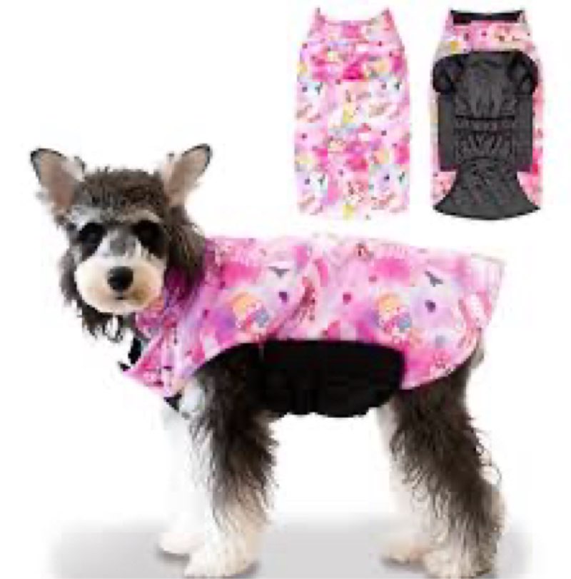 cutebone winter dog jacket reversible dog vest thick adjustable soft coat with leash hole waterproof