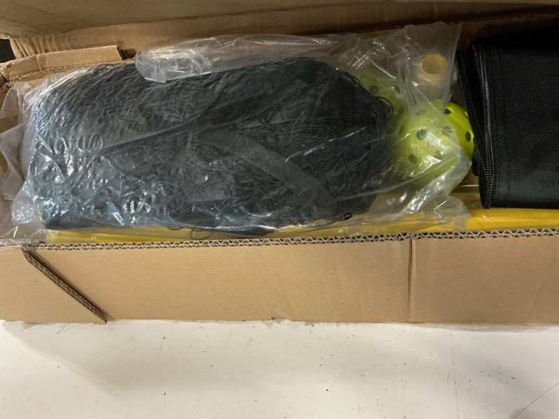 Condition photo showing Good Condition for bagail portable pickleball net set, 22 ft regulation size pickle ball net with ball collector, 4 balls and carry bag, easy setup for outdoor indoor driveway yellow + black 2-in-1 ?22ft + 11ft net? with wheels