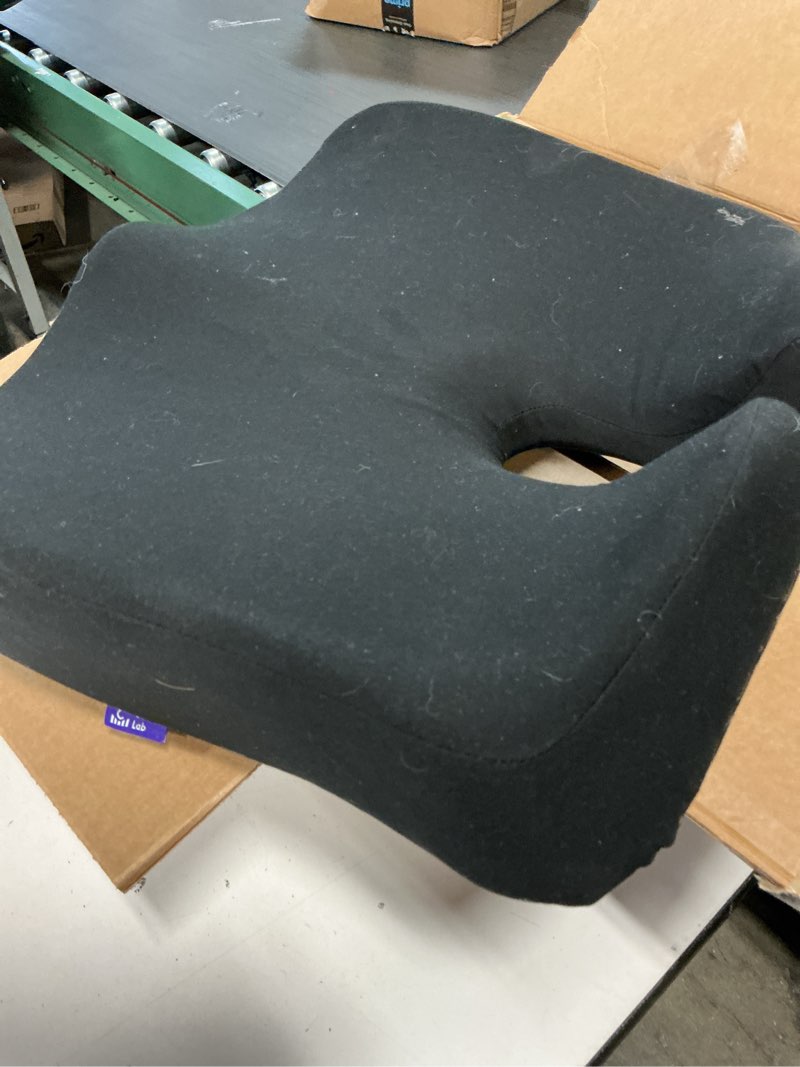 Condition photo showing As Is for Cushion Lab Ergonomic Pressure Relieving Breathable Soft Supportive Seat Cushion with Extra-Dense Memory Foam (Renewed)