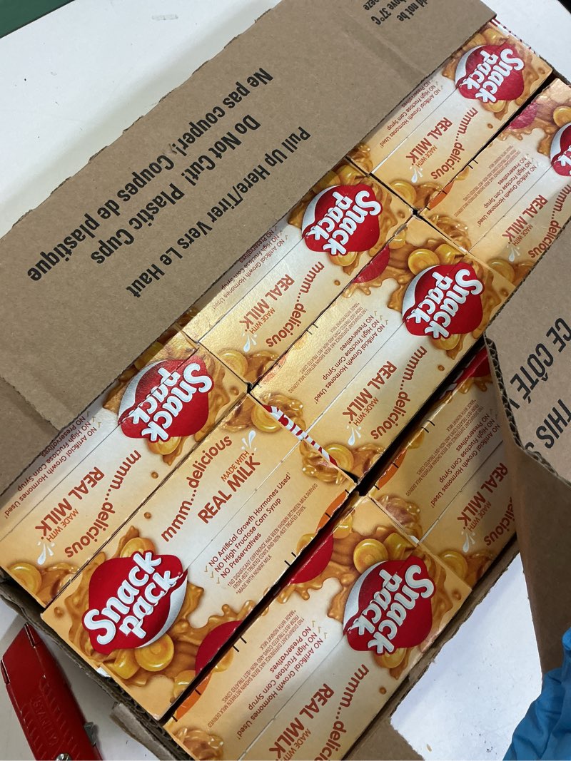 Condition photo showing New/Like New for BB 11/9/26 Snack Pack Butterscotch Flavored Pudding Cups, 3.25 oz., 4-Count (Pack of 12)