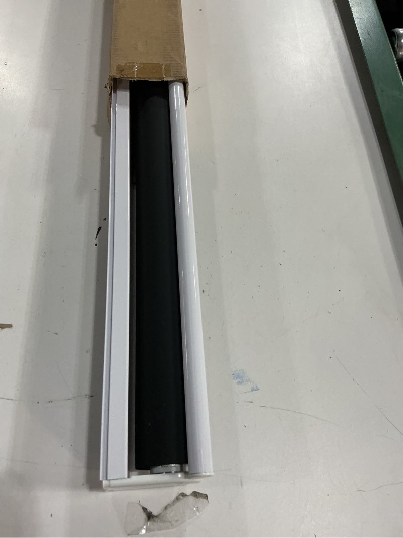 Condition photo showing As Is for chrisdowa cordless blackout roller shades for windows, thermal insulated uv protection pull down shades, total blackout window blinds for home, office, bedroom, door (38" w x 72" h, black) 38"w x 72"h black