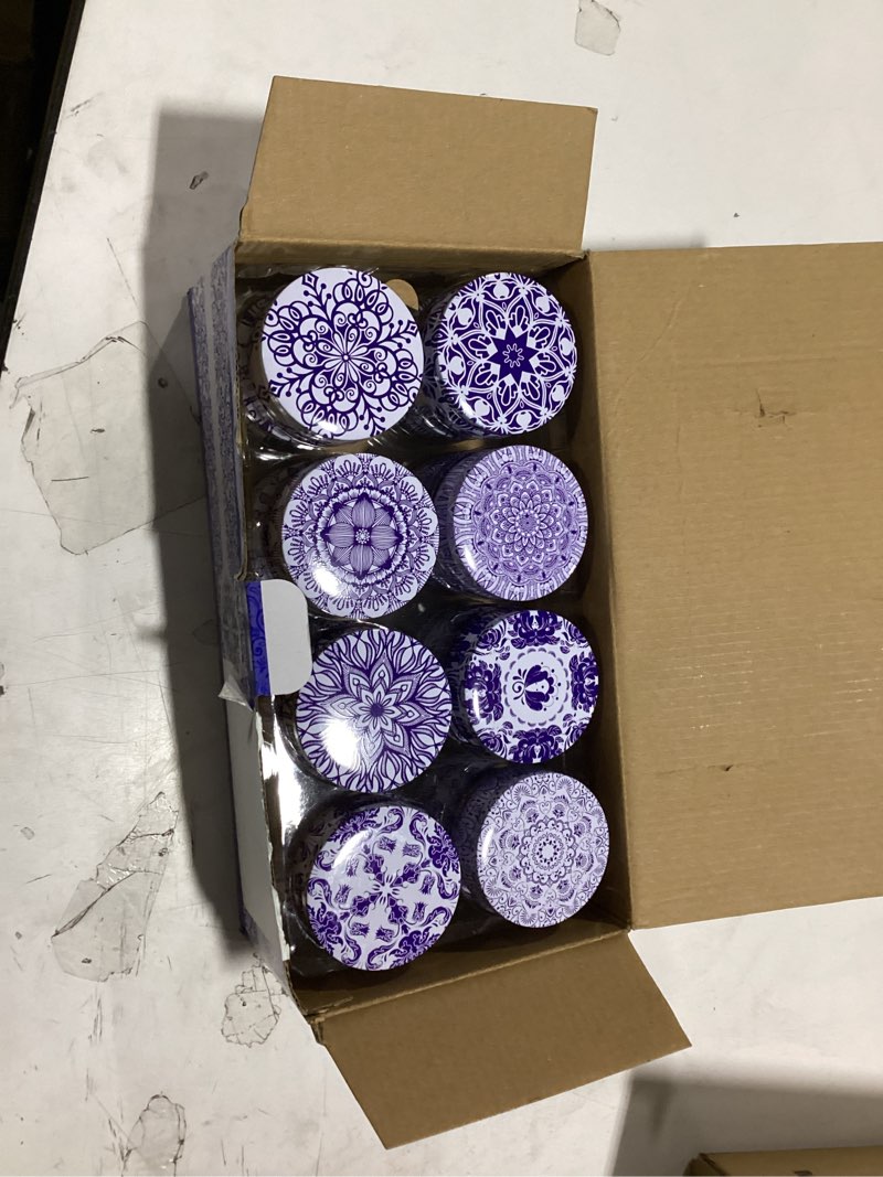 Condition photo showing Good Condition for scented candles gifts set 16 pack soy wax travel tin jar candles for home 2.5 oz for mom for christmas, birthday, thanksgiving, mother's day 16whiteblue