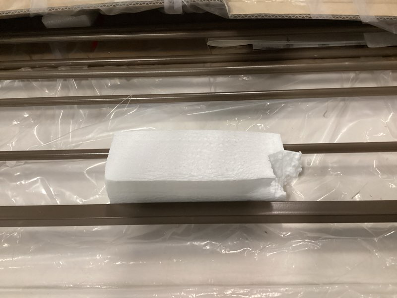 Condition photo showing New/Like New for Cumbor 29.2–43" Baby Gate for Stairs, Wall-Mounted (Drill Required), Expandable No Bottom Bar Dog Gate, Auto Close Extra Wide Walk Thru, Pet & Toddler Proof Gate, Top & Bottom of Stairways (Brown) Brown 29.2-43" W, Infants