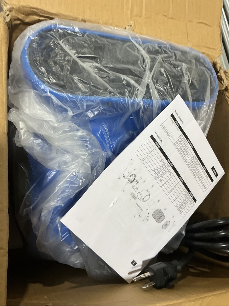 Condition photo showing Good Condition for Air Mover Blower Fan, Industrial 1/3HP 1200CFM Monster Floor Blower Carpet Dryers - 3 Speeds Switch, 4 Adjustable Angles, 10FT Long Cord, Stackable - 2025 Upgraded Blue 1200CFM