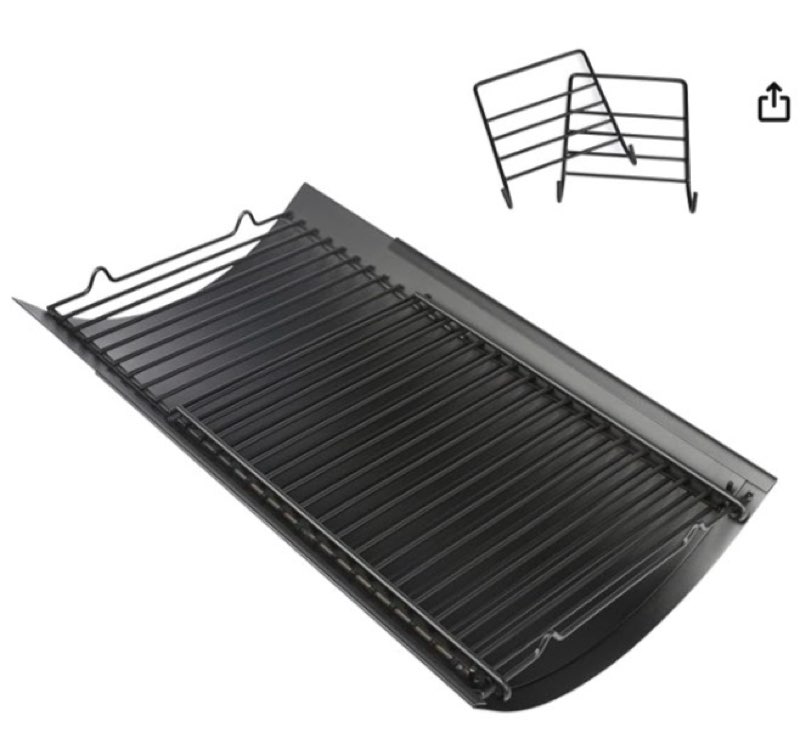  hisencn 23"- 35" adjustable ash pan/drip pan for chargriller 5050 5072 5650 2121 2123 2222 2823 2828 3070 200157 charcoal grills, river charcoal grill, charbroil 17302056, with 2 pack hangers