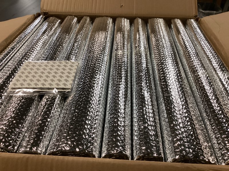 Condition photo showing Good Condition for 24P Garage Door Insulation Panels Kit 0.24"T Double Bubble Reflective Aluminum Foil 6MM Sheet Thermal Pre-Cut Insulation Shield 240 Tapes Winter Clod and Summer Heat for Attic Garage Wall (24" x 48") 6MM - 24" x 48" 24P-Silver