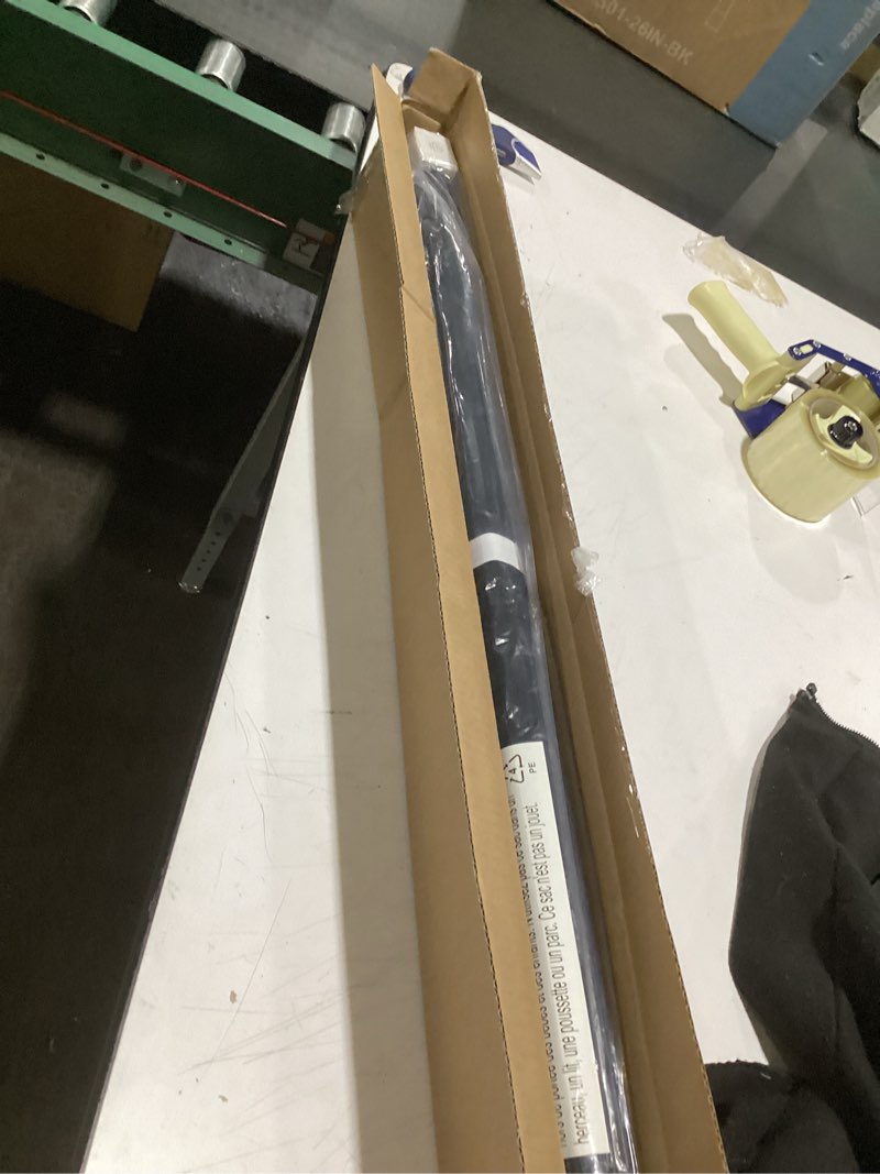 Condition photo showing As Is for No Drill Blinds for Windows 1" Vinyl L-Shaped Slats Cordless Mini Blinds for Home, for Window Size 34" W × 64" H Black Black 34" W × 64" H