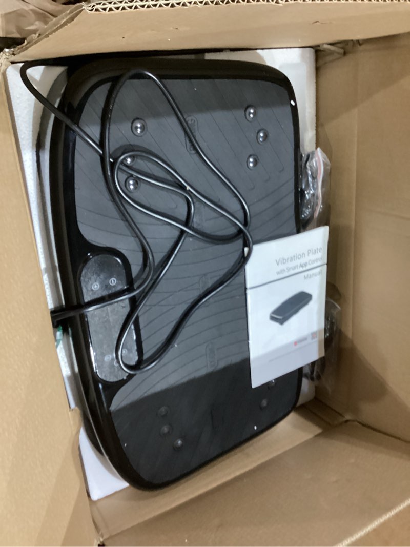 Condition photo showing As Is for Vibration Plate Exercise Machine, Vibrating Plate Platform for Lymphatic Drainage with 200 Adjustable Speeds, Power Vibration Plate for Weight Loss & Fitness, Supports Weight 450 Lbs Gray