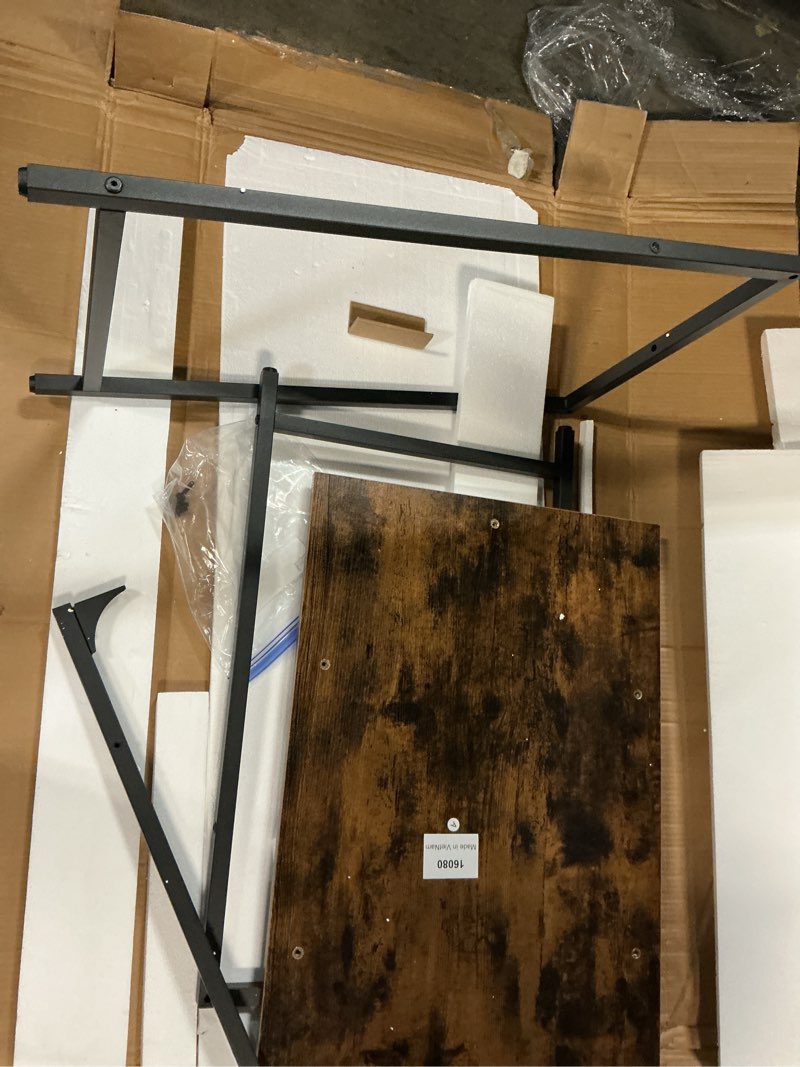 Condition photo showing As Is for yrllensdan study computer desk for small space simple industrial desk study table for adults teen office desk work desk for home writing desk 19.7*32 in,brown